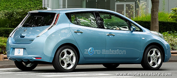 The electric Nissan Leaf