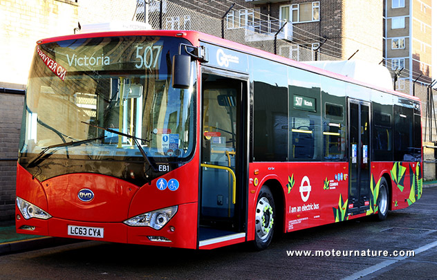 BYD electric bus in London